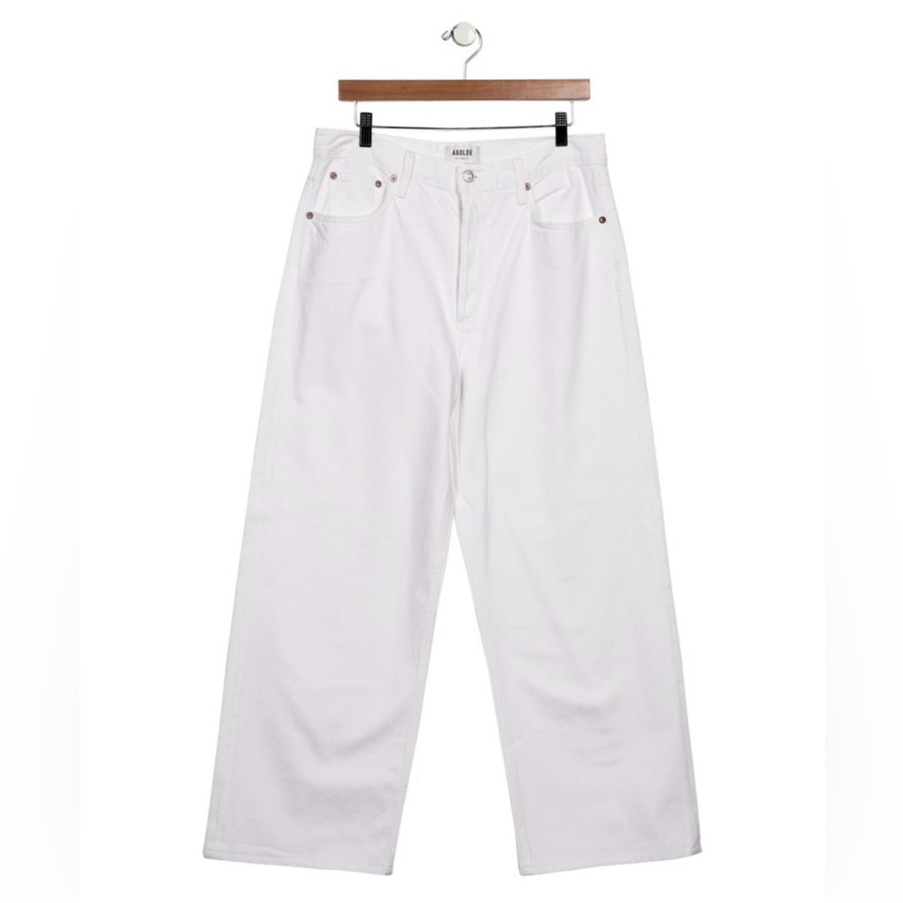 Agolde White Wide Leg Jeans